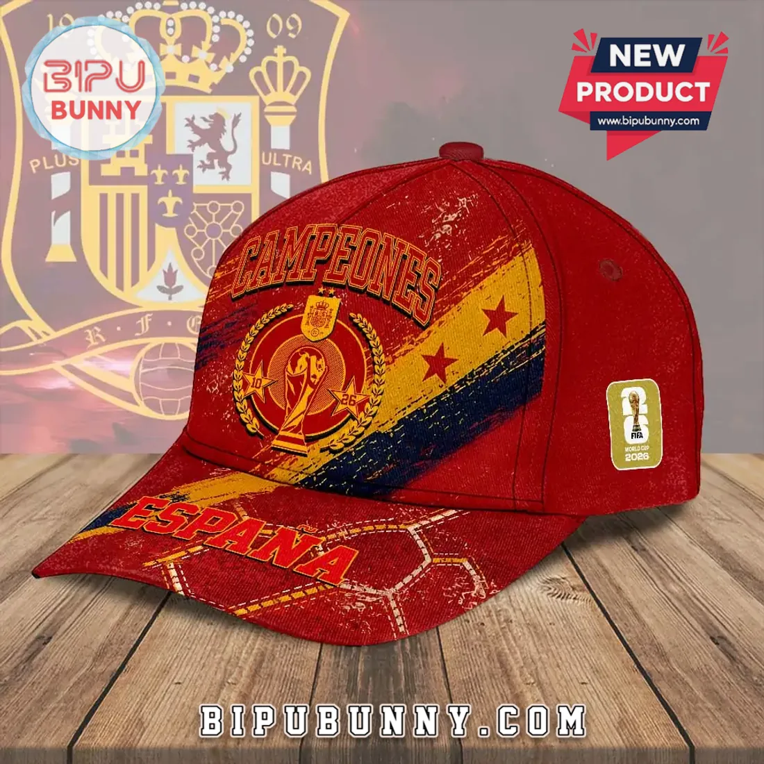 Spain National Team 2026 World Cup Champions Red Baseball Cap Spain National Team 2026 World Cup Champions Red Baseball Cap