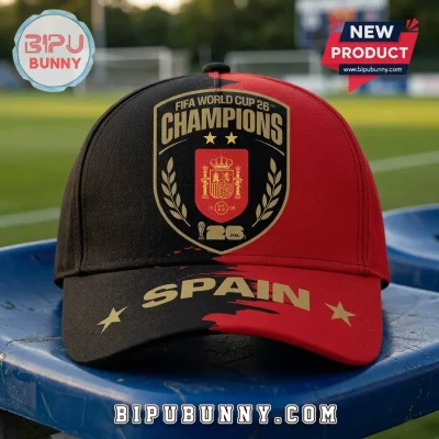 Spain National Team 2026 World Cup Champions Red Black Baseball Cap