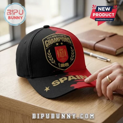 Spain National Team 2026 World Cup Champions Red Black Baseball Cap