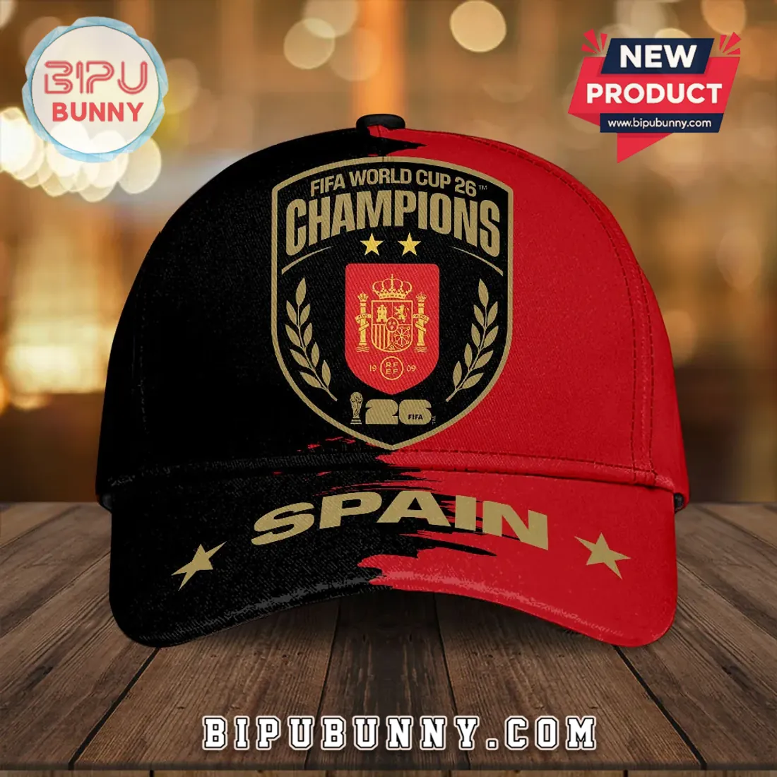 Spain National Team 2026 World Cup Champions Red Black Baseball Cap Spain National Team 2026 World Cup Champions Red Black Baseball Cap