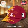 Spain National Team 2026 World Cup Champions red and yellow cap with Somos Campeones text, stars, and FIFA side patch.