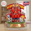 Spain National Team 2026 World Cup Champions sculpted resin plaque featuring players with the trophy and Spanish flags.