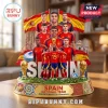 Spain National Team 2026 World Cup Champions sculpted resin plaque featuring players, national flags, and golden trophies.