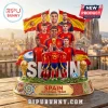 Spain National Team 2026 World Cup Champions sculpted resin plaque featuring players, the trophy, and Spanish flags.
