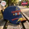 Spain National Team 2026 World Cup Classic Cap in navy blue with gold, red, and yellow soccer-themed embroidery.
