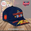 Spain National Team 2026 World Cup Classic Cap featuring navy fabric, yellow embroidery, and a Spanish flag brim design.