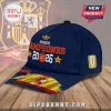 Spain National Team 2026 World Cup Classic Cap featuring dark blue fabric, a Spanish flag brim, and championship graphics.