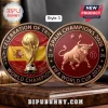 Spain National Team 2026 World Cup Commemorative Coin showing a golden trophy, Spanish flag, and a bull emblem.