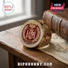 Spain National Team 2026 World Cup gold ring with red enamel, center crest, crown, and diamond-encrusted bezel on a map.