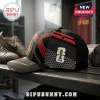 Spain National Team 2026 World Cup Trophy Cap in black with red accents, featuring a FIFA trophy graphic and dot pattern.