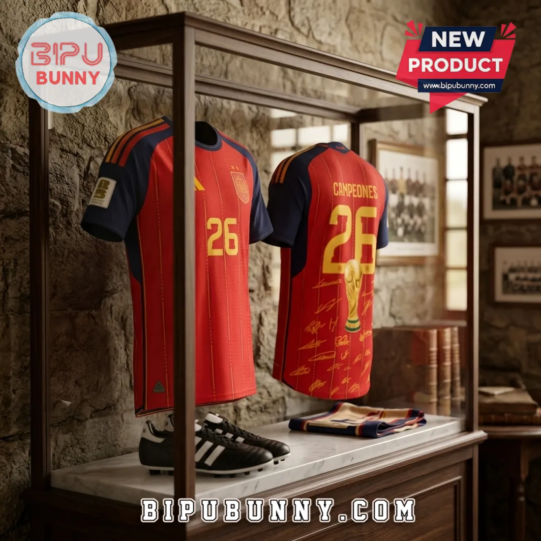 Spain World Cup Champions 2026 Signed Edition Football Jersey Spain World Cup Champions 2026 Signed Edition Football Jersey