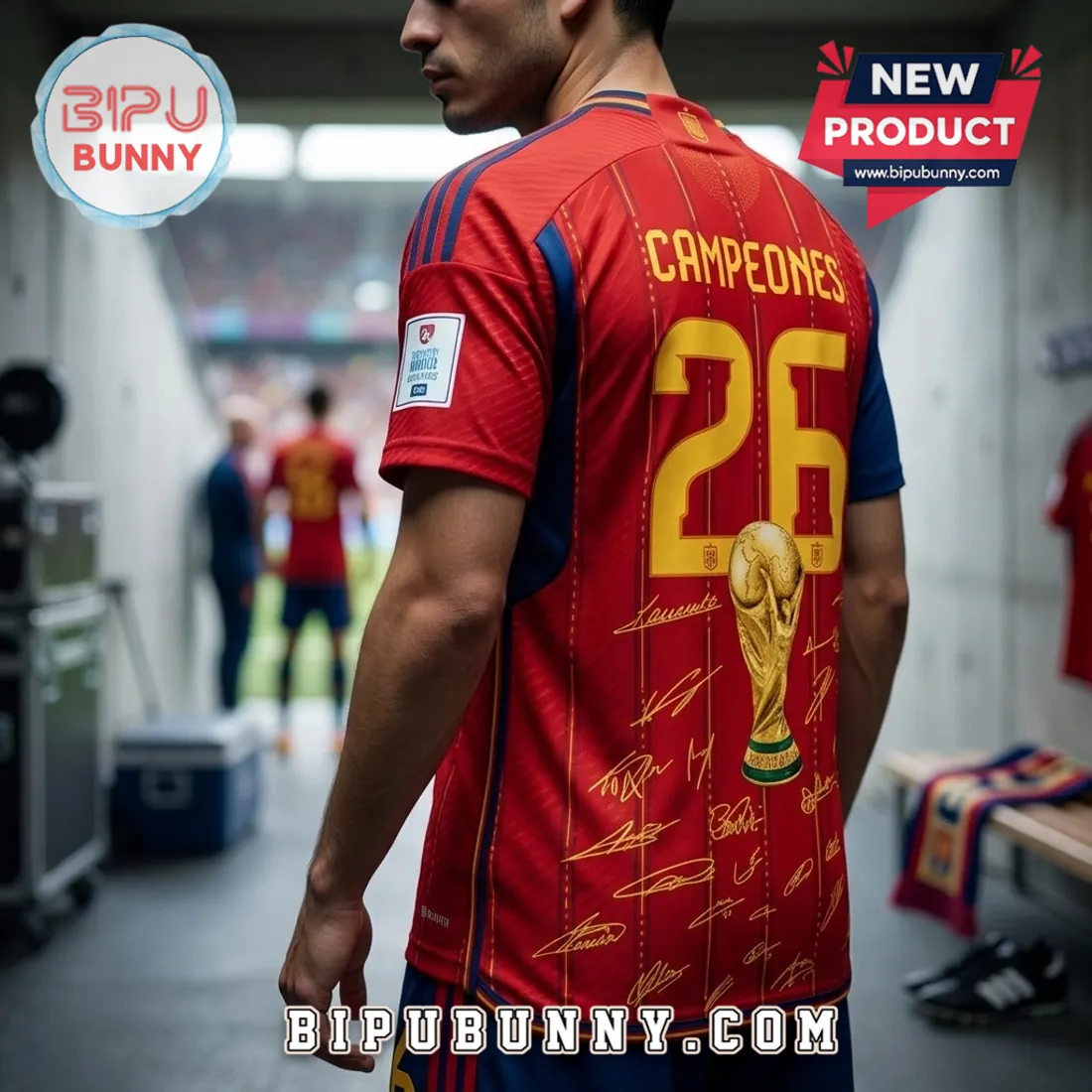 Spain World Cup Champions 2026 Signed Edition Football Jersey Spain World Cup Champions 2026 Signed Edition Football Jersey
