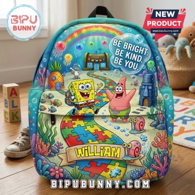 SpongeBob SquarePants Autism Awareness Personalized Kids Backpack
