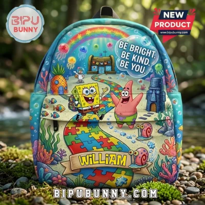 SpongeBob SquarePants Autism Awareness Personalized Kids Backpack