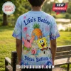 SpongeBob SquarePants Bikini Bottom T-Shirt featuring SpongeBob, Patrick, and Gary on a light blue background.
