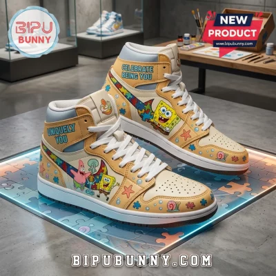 SpongeBob SquarePants High Top Adult Air Jordan 1 Sneakers