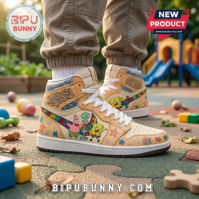 SpongeBob SquarePants High Top Adult Air Jordan 1 Sneakers