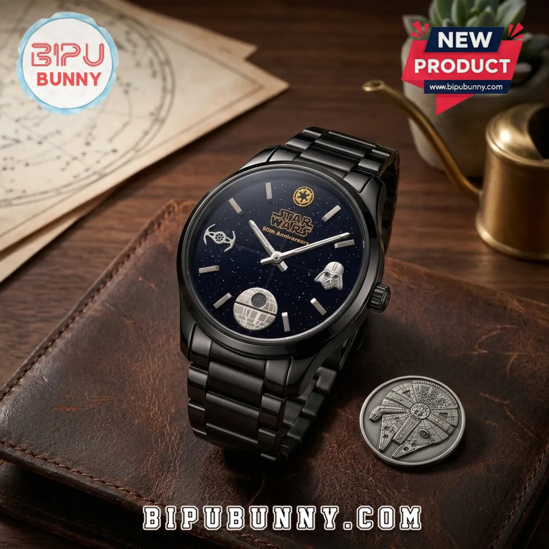 Star Wars 50th Anniversary Black Stainless Steel Quartz Watch Star Wars 50th Anniversary Black Stainless Steel Quartz Watch