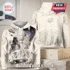 Star Wars 50th Anniversary Darth Vader Hoodie featuring a space graphic with Darth Vader, Princess Leia, and Baby Yoda.
