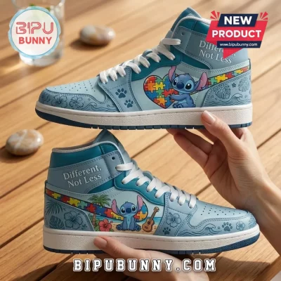 Stitch Autism Awareness Blue Air Jordan 1 High Top Sneakers
