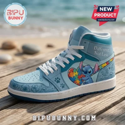 Stitch Autism Awareness Blue Air Jordan 1 High Top Sneakers