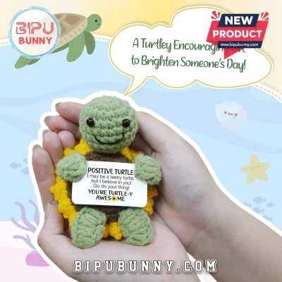 Sunflower Turtle Emotional Support Crochet Doll