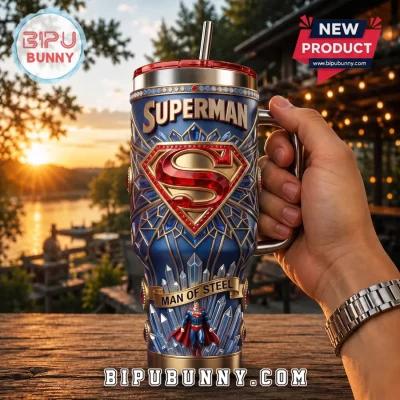 Superman Man of Steel 40oz Stanley Handle Tumbler
