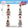 Taylor Swift 9cm cowgirl figurine wearing a red hat, white blouse, denim shorts, and cow-print skirt on a brown base.!