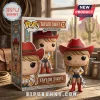 Taylor Swift Cowgirl Collection Funko Pop vinyl figure number 13 in a display box on a wooden table near a cactus window.!
