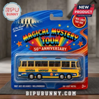 The Beatles Magical Mystery Tour 1967 AEC Reliance Die-Cast Bus The Beatles Magical Mystery Tour 1967 AEC Reliance Die-Cast Bus