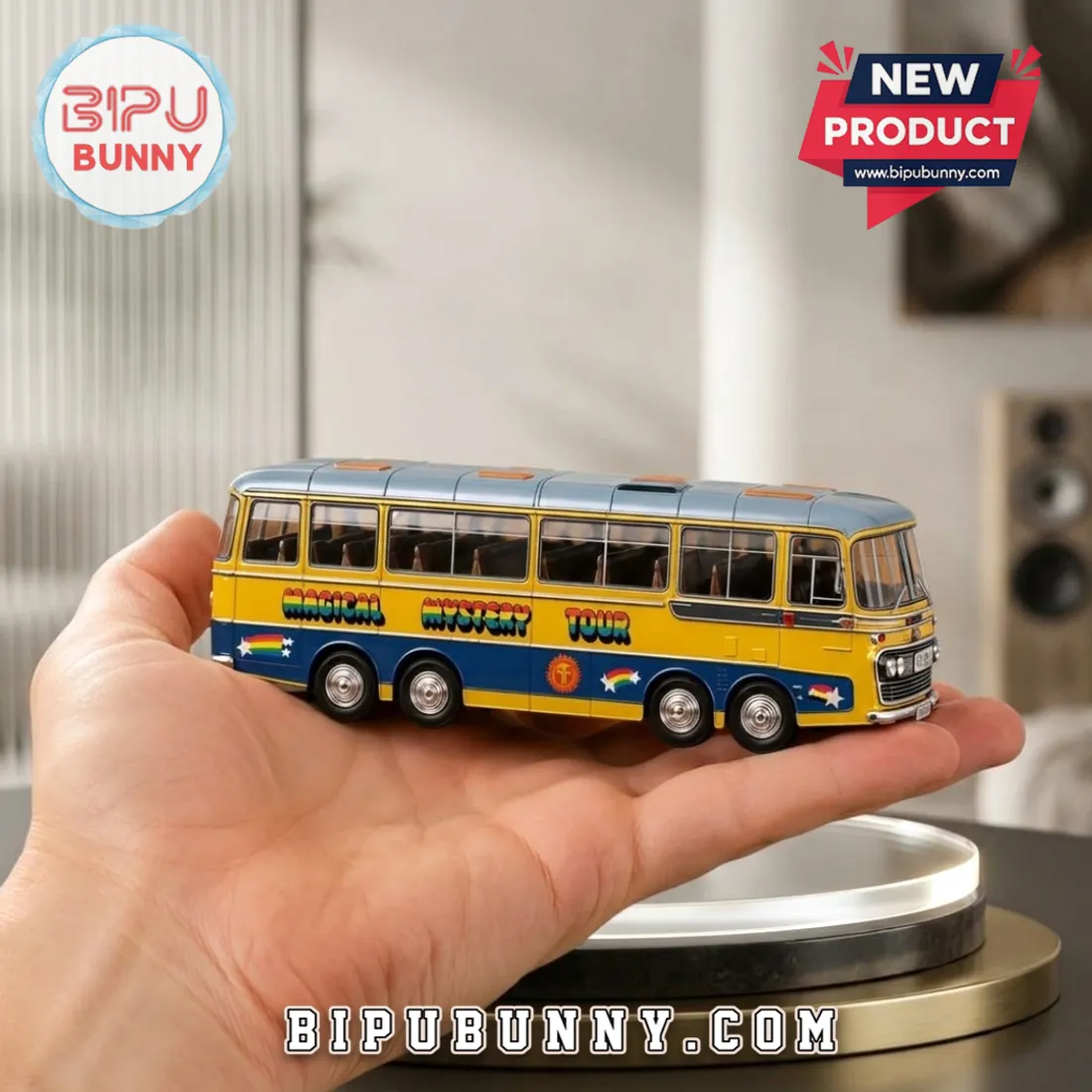 The Beatles Magical Mystery Tour 1967 AEC Reliance Die-Cast Bus The Beatles Magical Mystery Tour 1967 AEC Reliance Die-Cast Bus