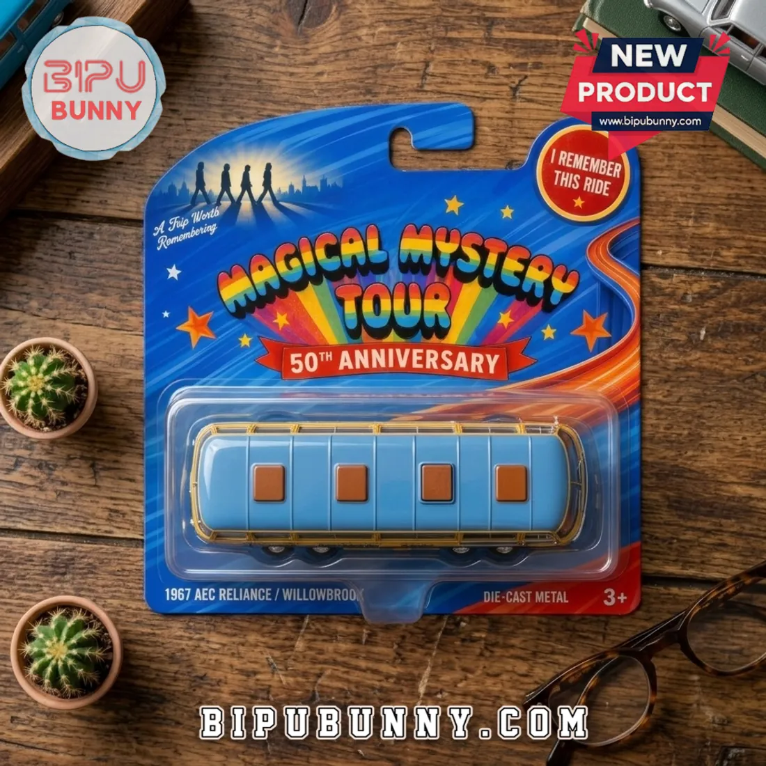 The Beatles Magical Mystery Tour 1967 AEC Reliance Die-Cast Bus The Beatles Magical Mystery Tour 1967 AEC Reliance Die-Cast Bus
