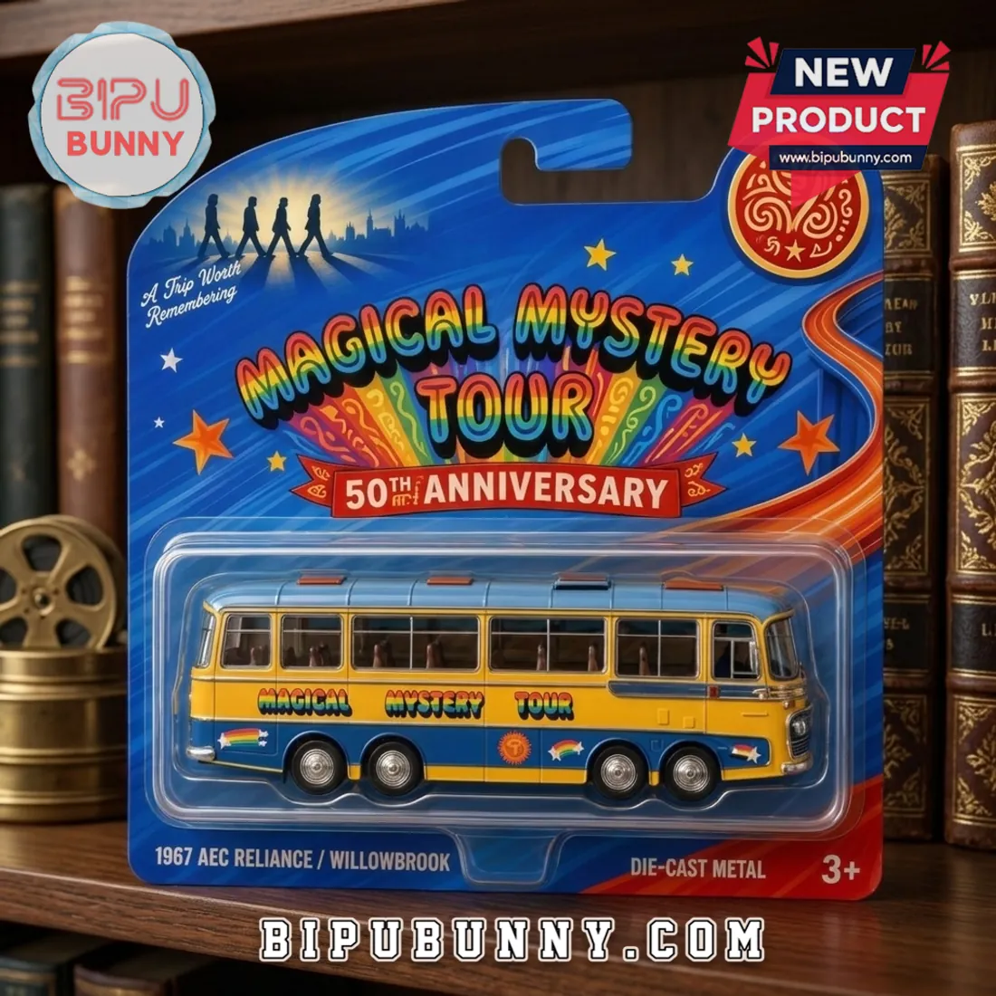 The Beatles Magical Mystery Tour 1967 AEC Reliance Die-Cast Bus The Beatles Magical Mystery Tour 1967 AEC Reliance Die-Cast Bus