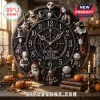 The Nightmare Before Christmas 2026 Wall Clock featuring Jack Skellington, Sally, and Oogie Boogie in a dark gothic frame.