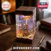 Nightmare Before Christmas resin lamp with Jack Skellington, Sally, and Zero inside a wooden base with LED lighting.!