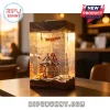 Nightmare Before Christmas resin lamp with Jack Skellington, Sally, and Zero figures inside a rectangular wooden frame.!