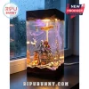 Nightmare Before Christmas resin lamp with Jack Skellington, Sally, and Zero inside a wooden frame with purple fog light.!