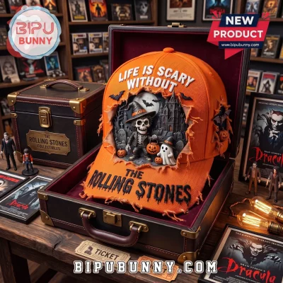 The Rolling Stones Halloween Orange Distressed Baseball Cap