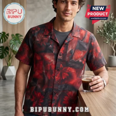 The Vampire Lestat Daniel Molloy Red Floral Hawaiian Shirt