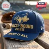 Toronto Blue Jays 2025 ALCS Bound cap in royal blue with gold embroidered team logo, text, and brim detailing.