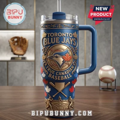 Toronto Blue Jays Embossed Stainless Steel Handle Tumbler