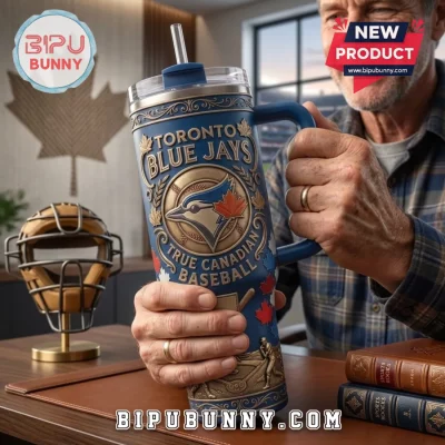 Toronto Blue Jays Embossed Stainless Steel Handle Tumbler