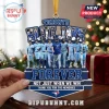 Toronto Blue Jays commemorative Christmas ornament featuring team players, printed signatures, and blue tiered text base.!