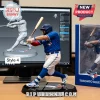 Toronto Blue Jays MLB Baseball Premium Acrylic Plaque of Alejandro Kirk swinging a bat on a glossy circular black base.