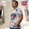 Toronto Blue Jays Ripped Effect Distressed T-Shirt featuring a blue team logo on a white shirt with shredded fabric.