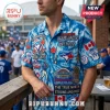 Toronto Blue Jays Tie Dye Hawaiian Shirt featuring team logos, Rogers Centre patches, and Canadian flag details.