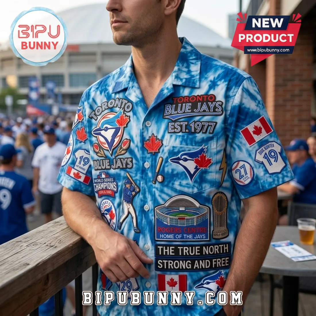 Toronto Blue Jays Tie Dye Hawaiian Shirt Toronto Blue Jays Tie Dye Hawaiian Shirt