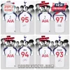 White Tottenham Hotspur soccer jerseys featuring BTS member names, birth years, and signatures with AIA sponsor logos.!