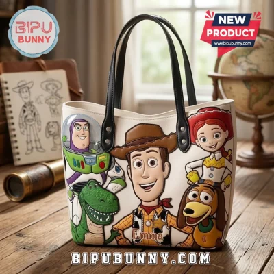 Toy Story Characters Personalized Leather Tote Bag Toy Story Characters Personalized Leather Tote Bag