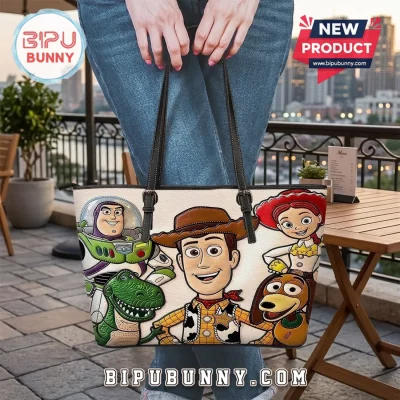 Toy Story Characters Personalized Leather Tote Bag